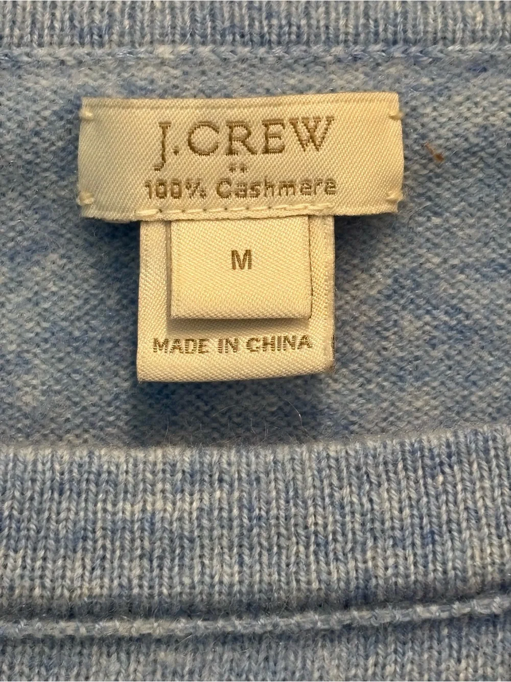 J.Crew 100% Cashmere Blue Sweater M Quiet Luxury Soft Girl Coastal Grandma